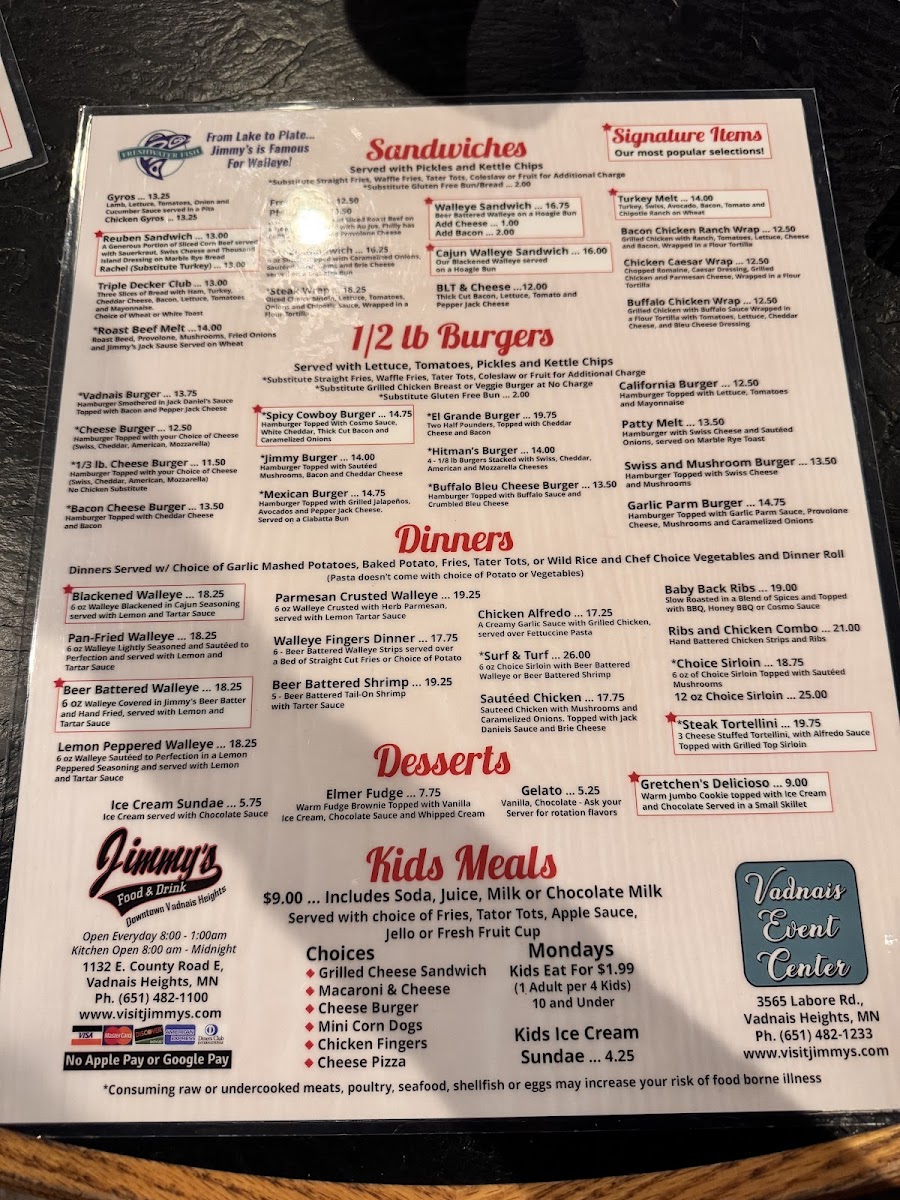 Jimmy's Food & Drink Menu - Image 2