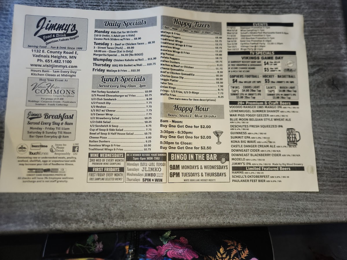 Jimmy's Food & Drink Menu - Image 4